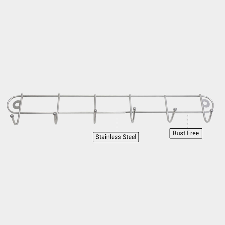 Mild Steel Wall Hanger with 6 Hooks, , large image number null