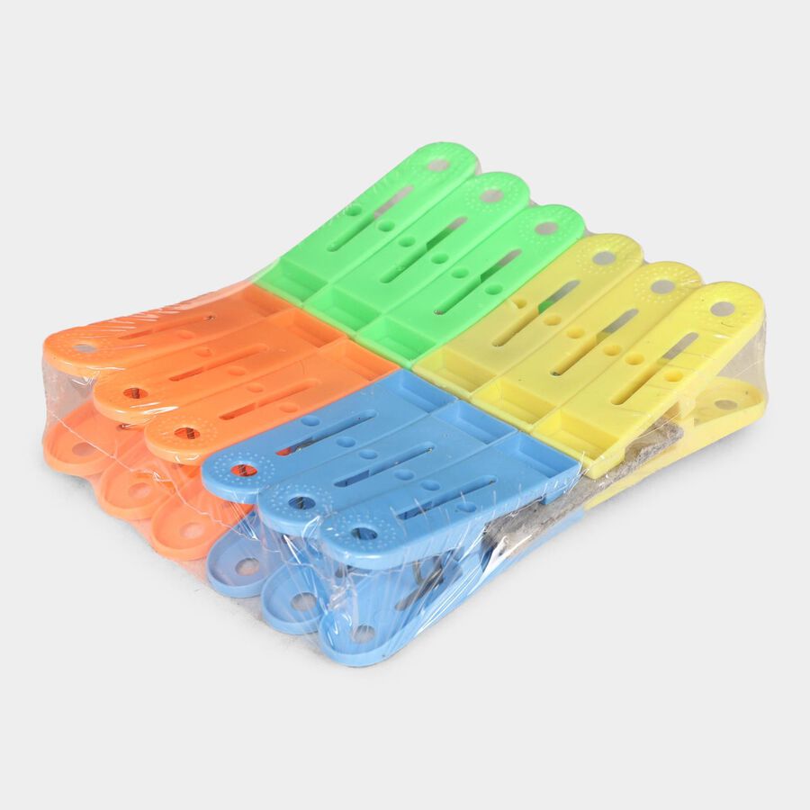 Plastic Cloth Clips-Set of 12 (Color/Design May Vary), , large image number null