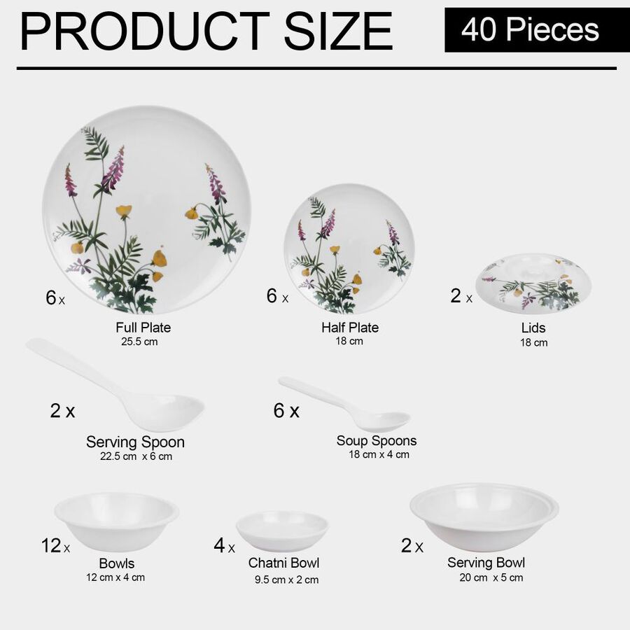 Home Finery 40 Pcs. Melamine Dinner Set Vishal Mega Mart India