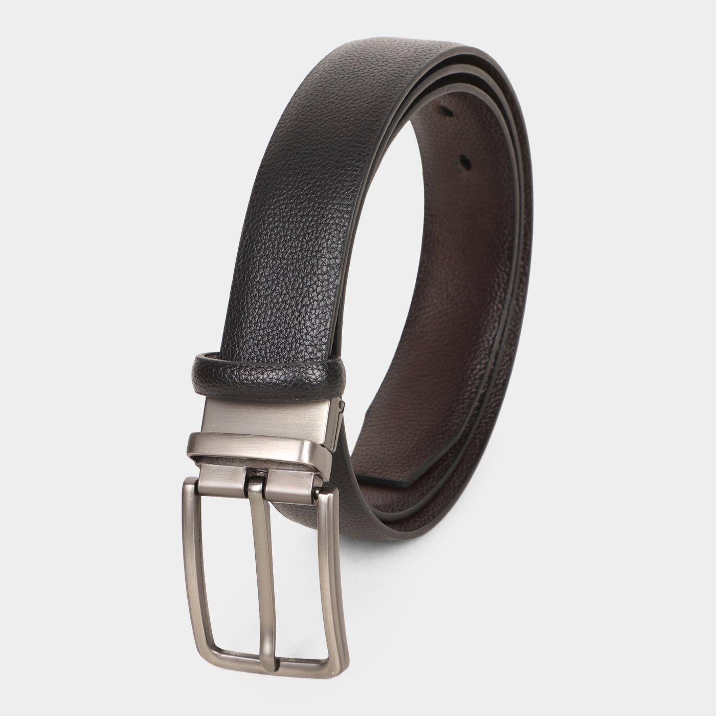 Black Tie                         Men's Black Polyurethane Formal Belt