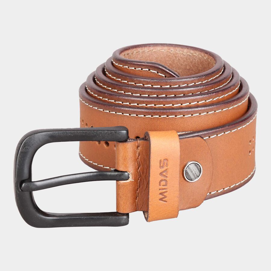 Men's Polyurethane Casual Belt, Size 40, Smooth/Plain, , large image number null