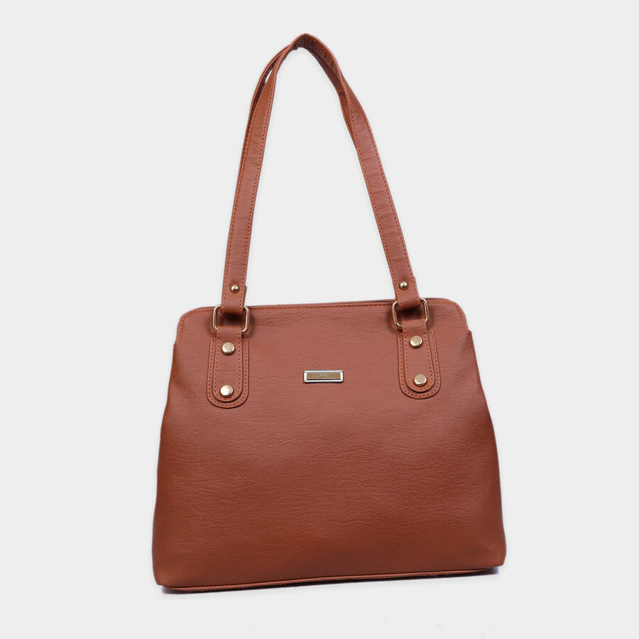 Women Solid Tan Handbag, , large image number null