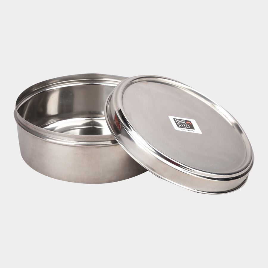 Stainless Steel Round Container (Poori Dabba) - 1000 ml, , large image number null