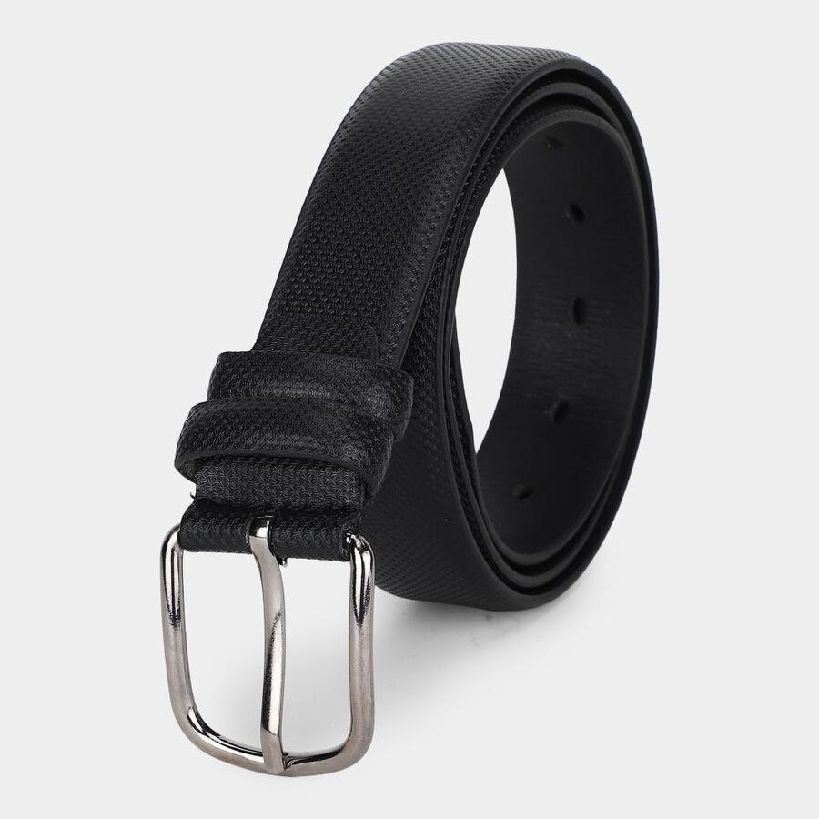 Men's Black Pu Formal Belt, , large