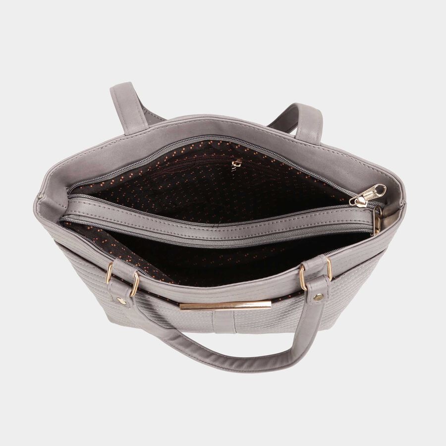 Women's Grey Polyurethane Hand Bag, , large image number null
