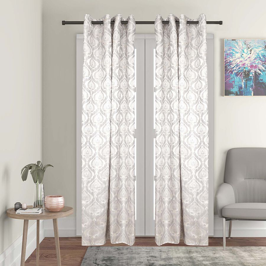 7ft. Grey Microfiber Door Curtain, , large image number null