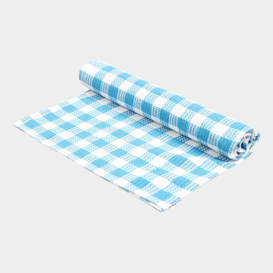 220 GSM Blue Cotton Blend Bath Towel, , large