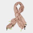 Women's Beige Viscose Scarf, , small