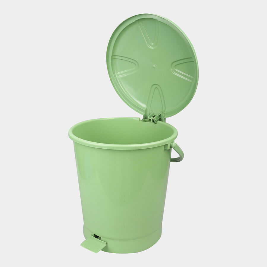 11L Green Plastic Dustbin, , large