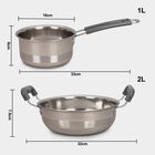2 Pcs. Steel Cookware(1 Saucepan & 1 Kadahi), , small image number null