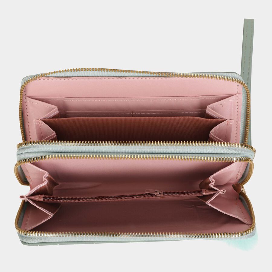 Women's Polyurethane Zipper Clutch Bag, , large image number null