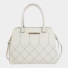 Women's Polyurethane Satchel, Embroidered, Medium Size, , small image number null