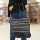 Women's Black Canvas Tote Bag, , small image number null