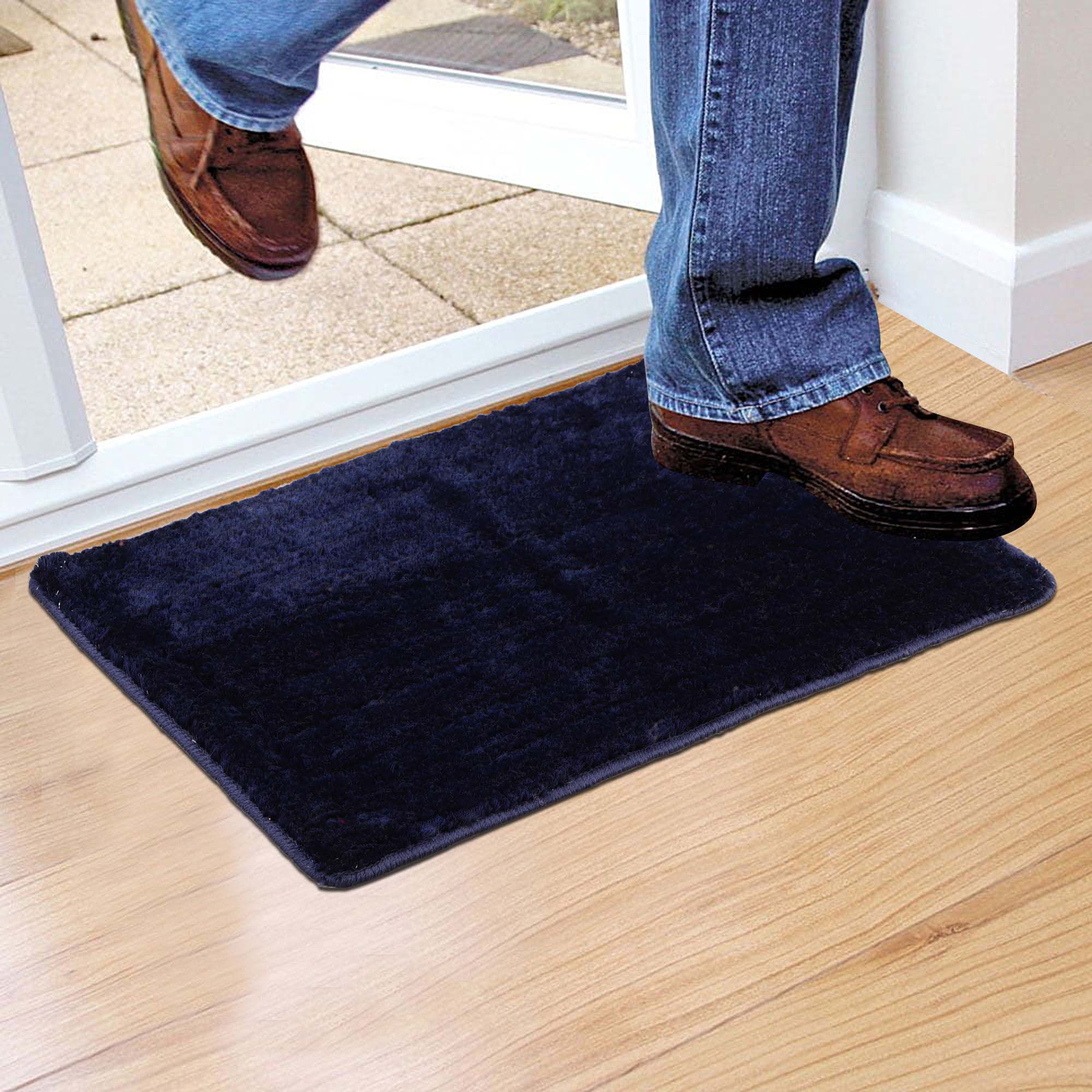 Home Beautiful                         Anti-Skid Blue Polyester Door Mat