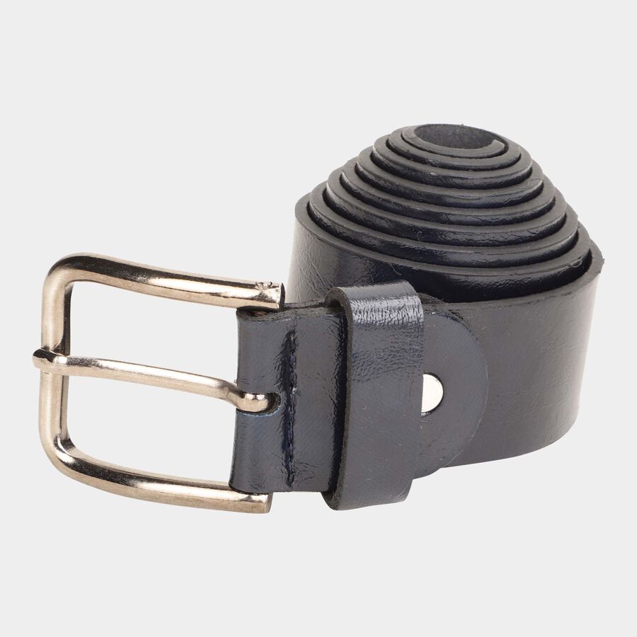 Men's Navy Blue Polyurethane Casual Belt, , large image number null