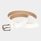 Women's White Polyurethane Belt, , small image number null