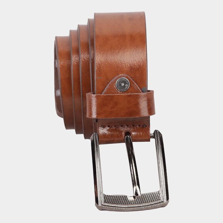 Men's Brown Leather Casual Belt, , large image number null