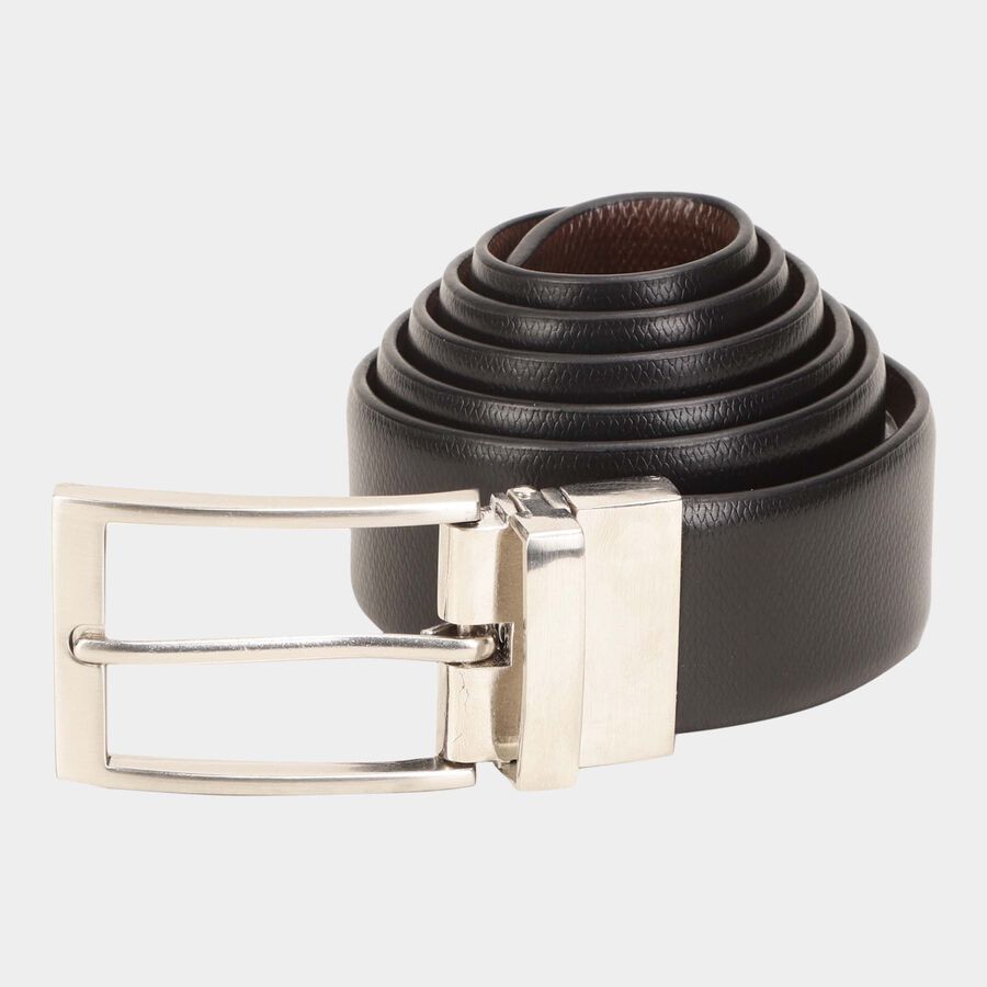 Men's Black Leather Formal Belt, , large image number null