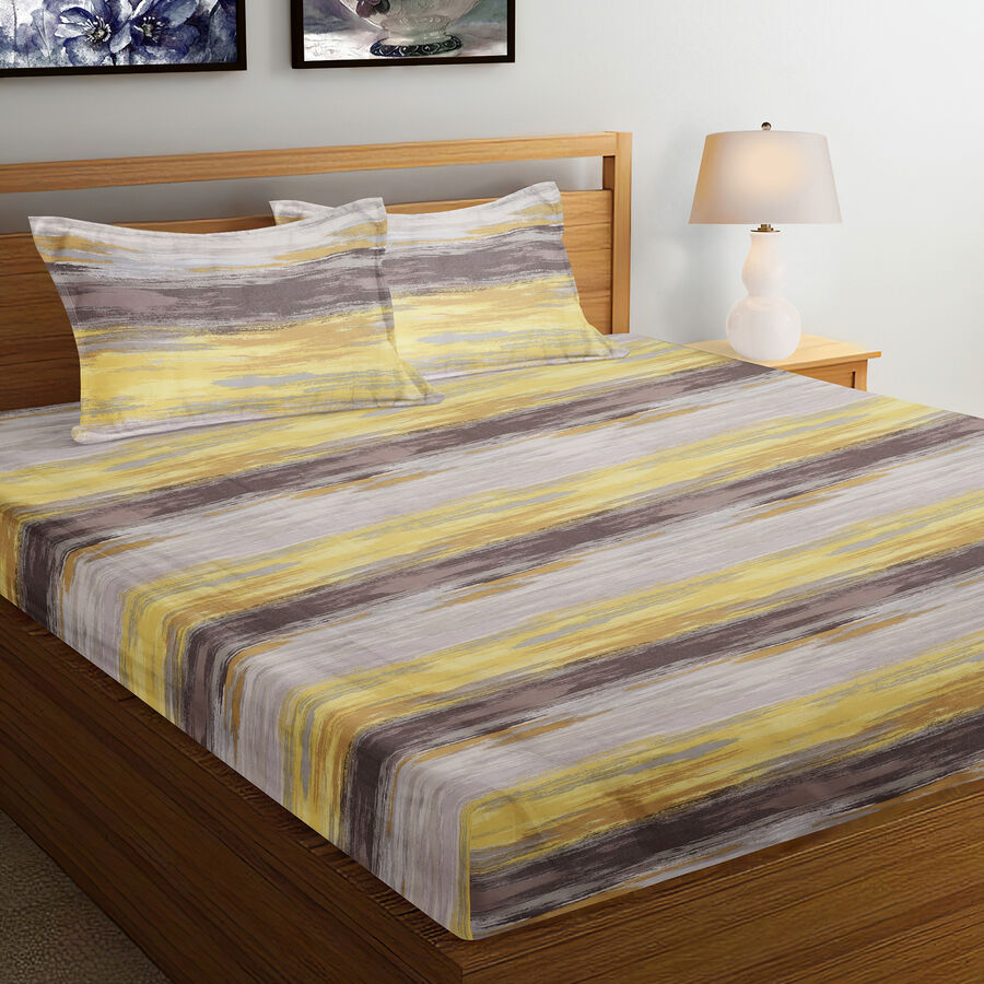 120 GSM Multicolour Polyester Double Bedsheet, , large image number null