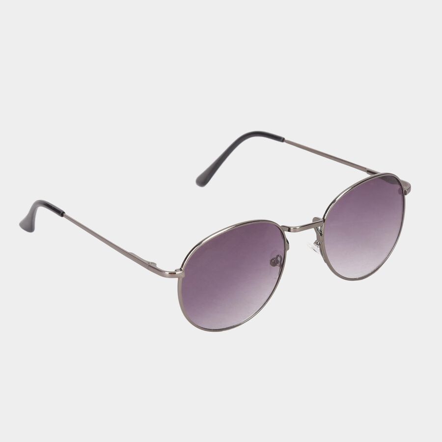 Men's Metal Gradient Round Sunglasses, , large