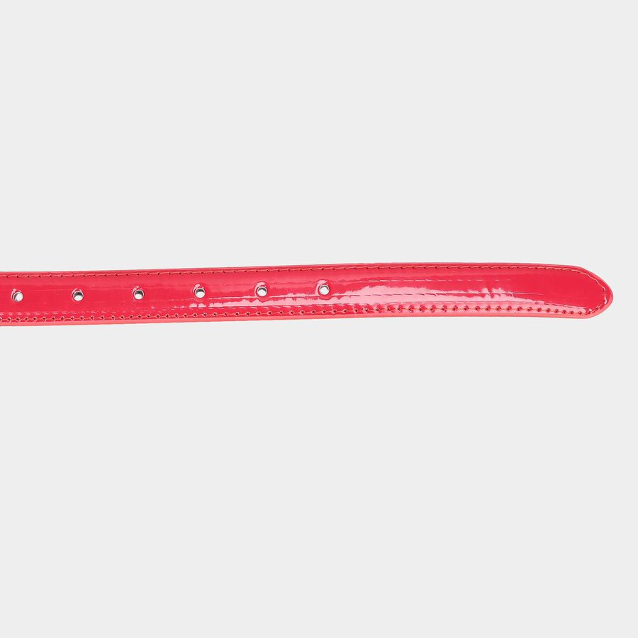 Women's Red Polyurethane Belt, , large image number null