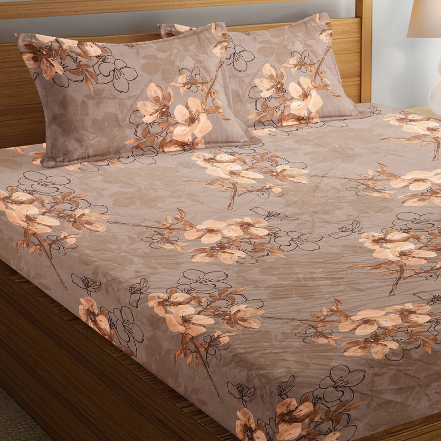 120 GSM Brown Microfiber Double Bedsheet, , large image number null