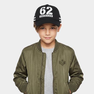 Kid's Black Fabric Cap