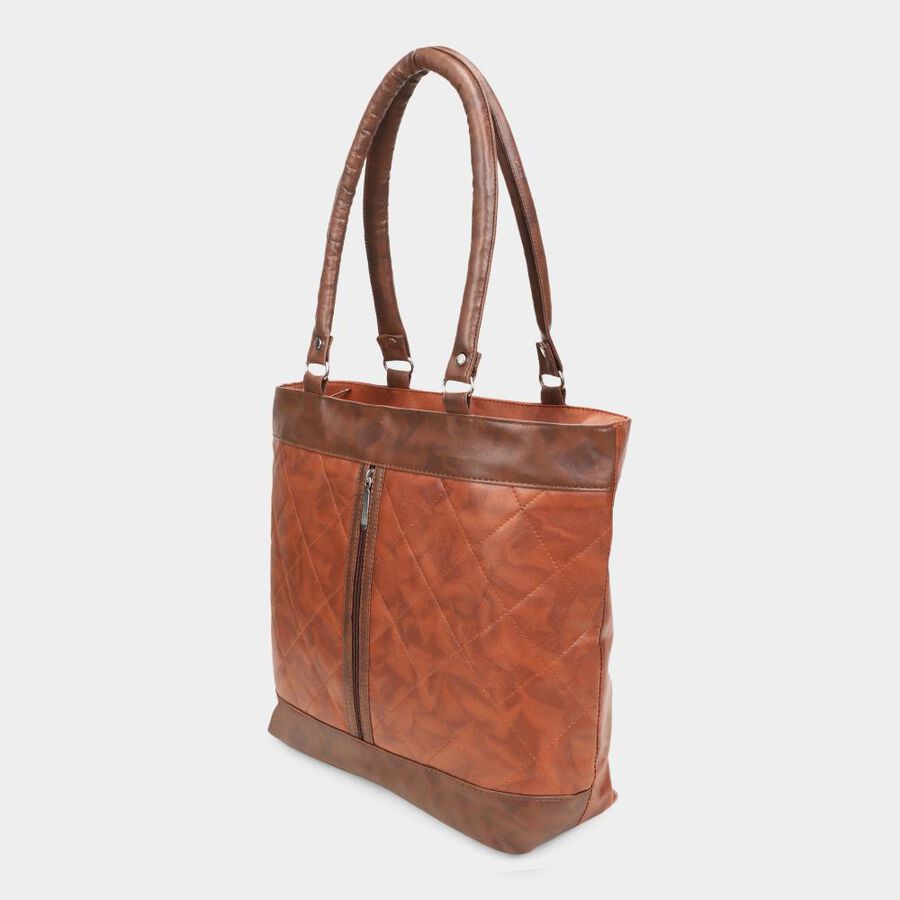 Women's Tan Polyurethane Tote Bag, , large image number null