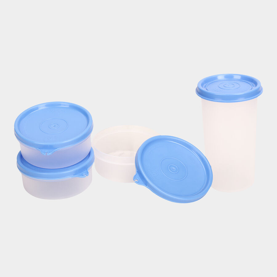 Plastic Lunch Box - 3 Containers; 1 Air-Tight Tumbler; With Bag And Sleeve, , large image number null