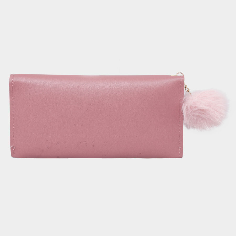Women's Pink Polyurethane Hand Pouch, , large image number null