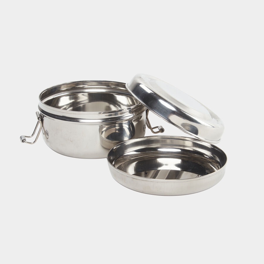 Stainless Steel Clip Tiffin Lunch Box With Steel Separator Plate, , large image number null