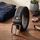 Men's Black PU Casual Belt , , small