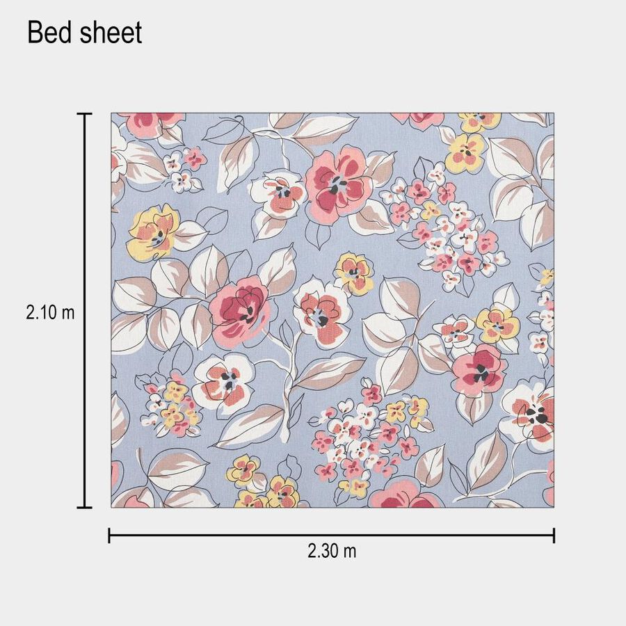 120 GSM Grey Polycotton Double Bedsheet, , large image number null