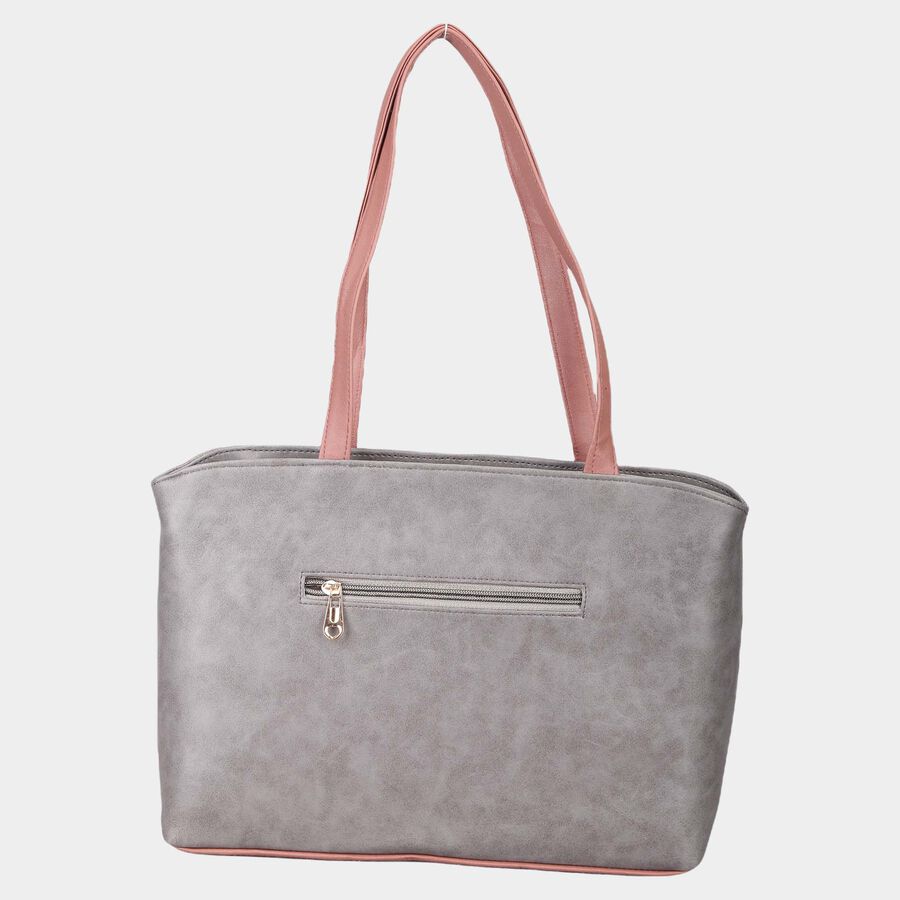 Women's Grey Polyurethane Tote Bag, , large image number null