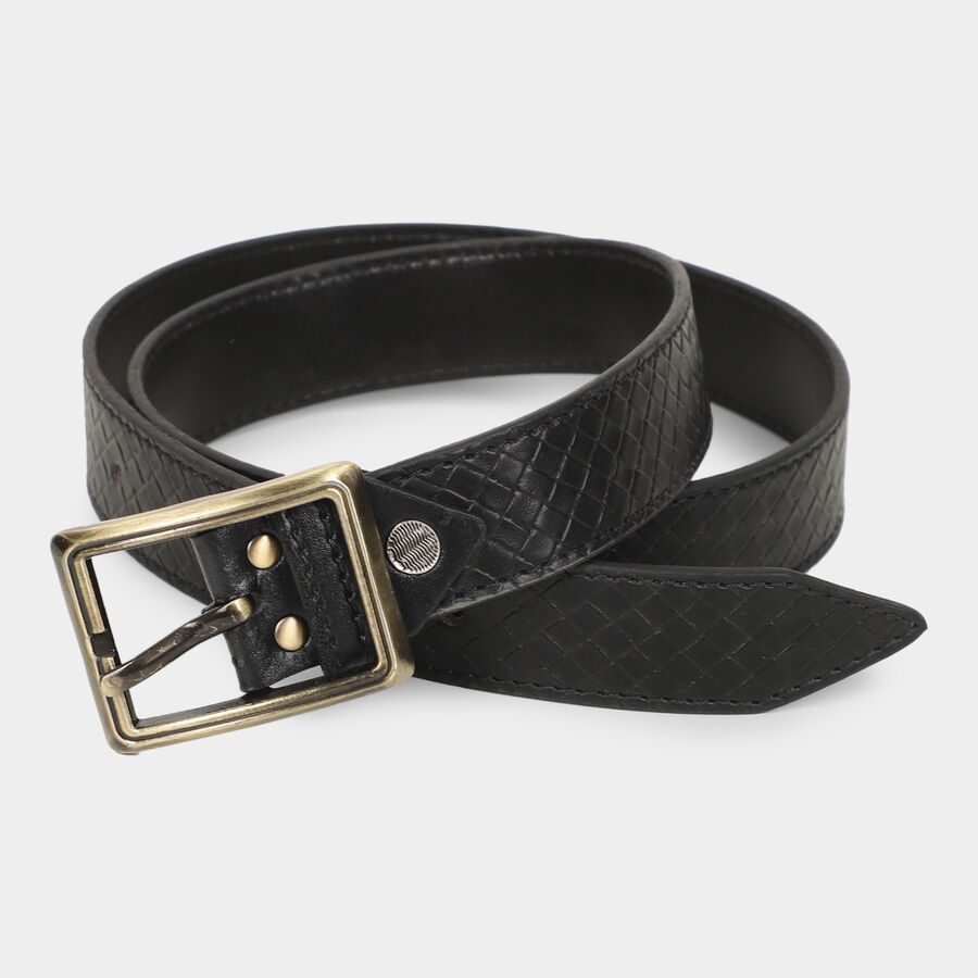 Men's Black Casual Belt, , large image number null
