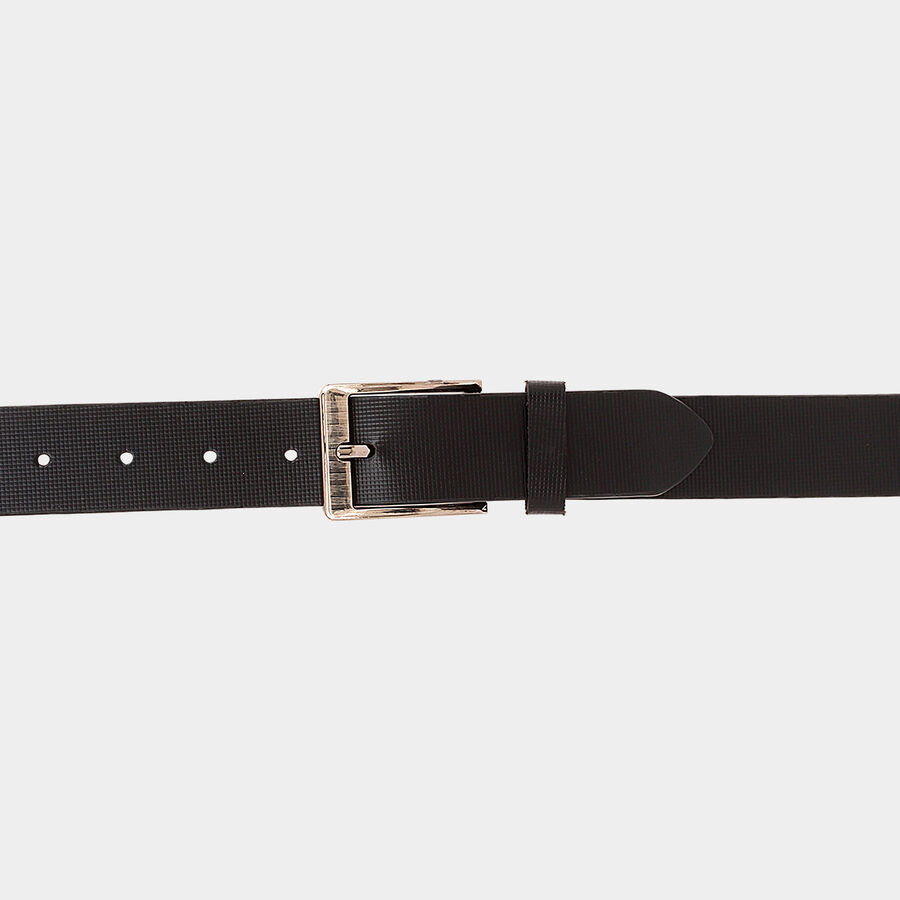 Men's Black Leather Casual Belt, , large image number null