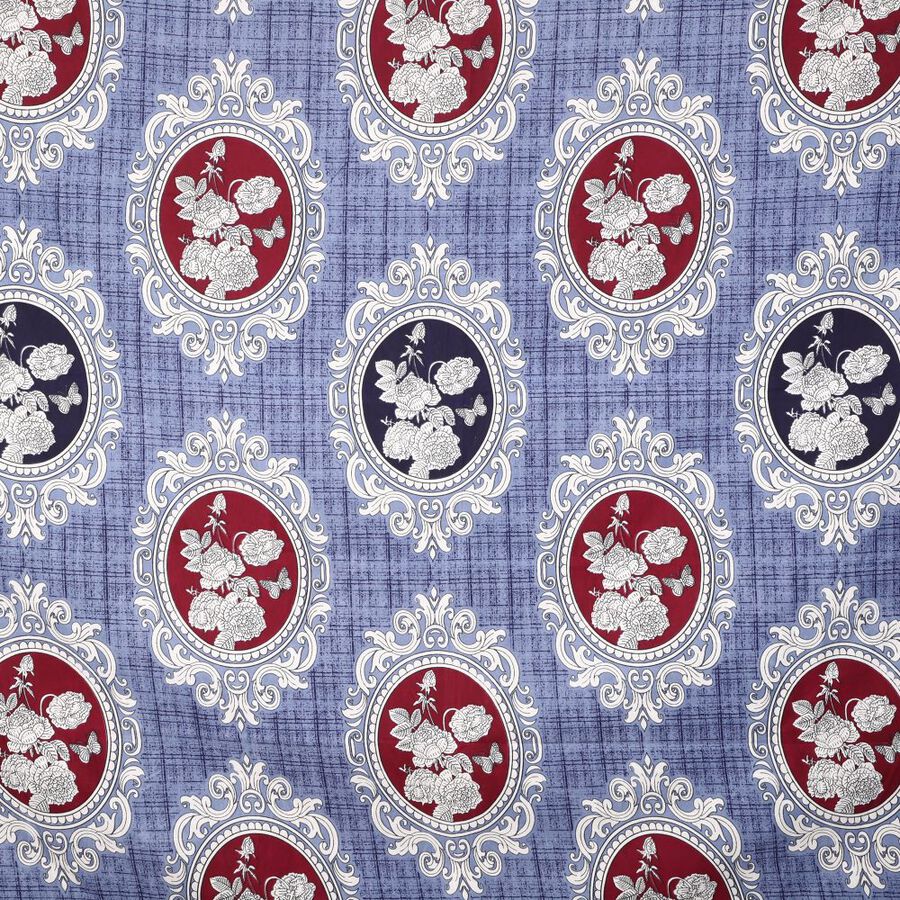 Blue Microfiber Double Bedsheet with Pillow Cover, , large