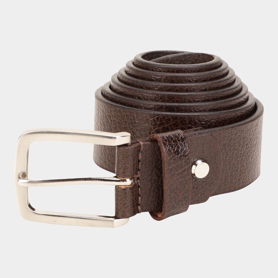 Men's Brown Leather Formal Belt, , large image number null