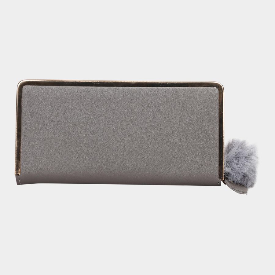 Women's Grey Polyurethane Hand Pouch, , large image number null