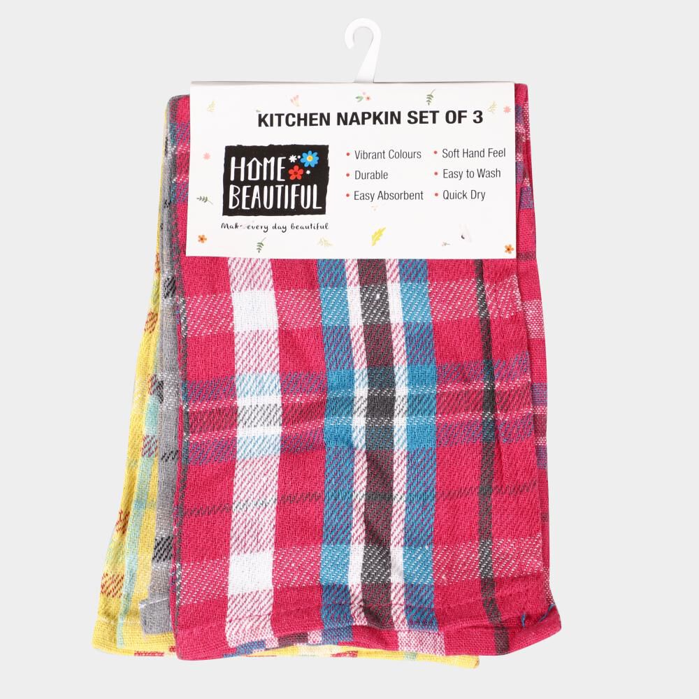 Home Beautiful                         Cotton Blend Kitchen Napkin Set of 3