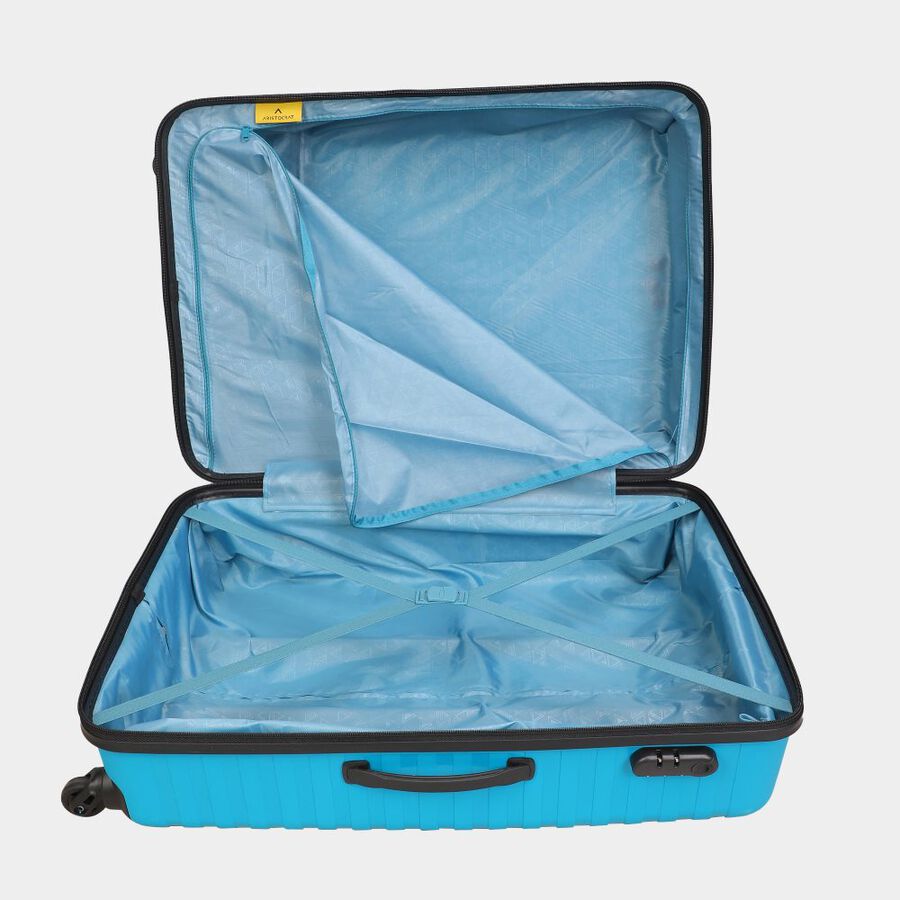 4-Wheel Light Blue Polypropylene Hard Case Trolley, Small + Medium + Large, , large image number null