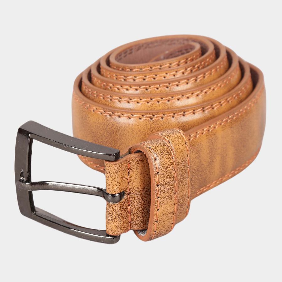 Men's Tan Polyurethane Formal Belt, , large image number null