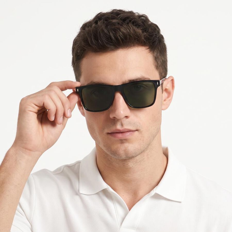 Black Plastic Mens Sunglasses, , large