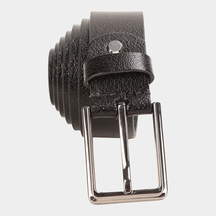 Men's Black Leather Formal Belt, , large image number null