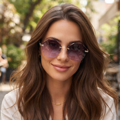 Woman's Brown Plastic Ladies Sunglasses