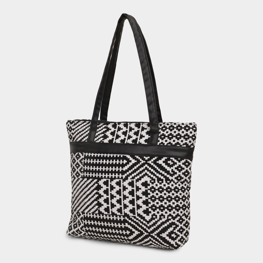 Women's Black Fabric-Polyester Tote Bag, , large image number null