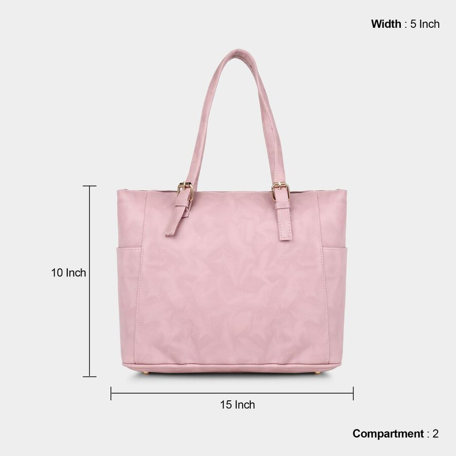 Women's Pink Polyurethane Tote Bag, , large image number null