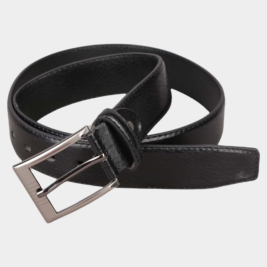 Men's Black Polyurethane Casual Belt, , large image number null