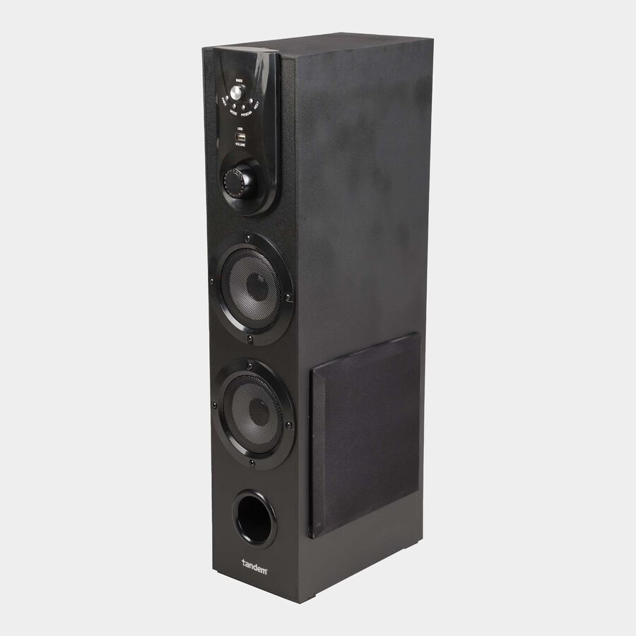 Wood Speaker, Black, 320 mm X 200 mm X 690 mm, 40 W RMS, , large image number null