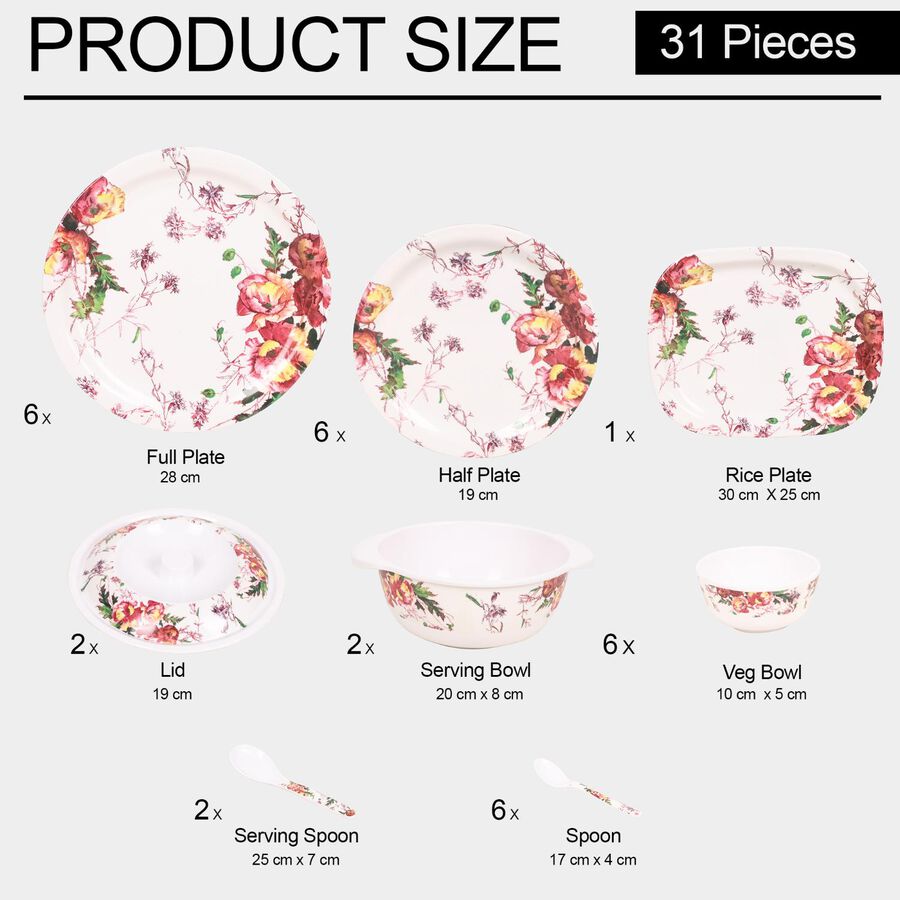 Melamine Dinner Set 31 Pcs, , large